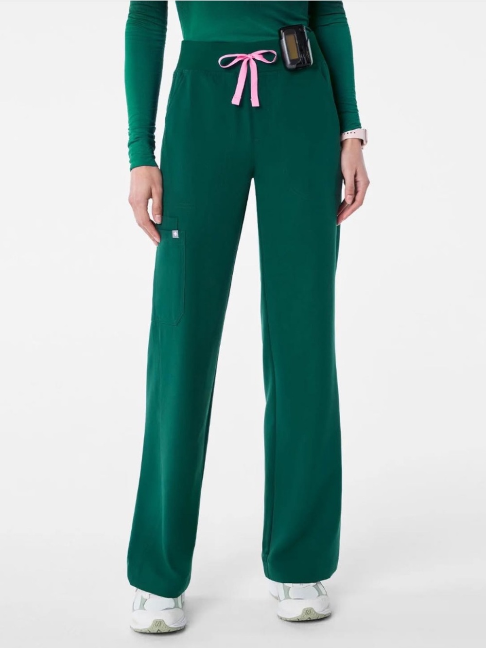 Figs “Isabel” high rise wide leg scrubs pants in forest green S PO#10453 NWOT